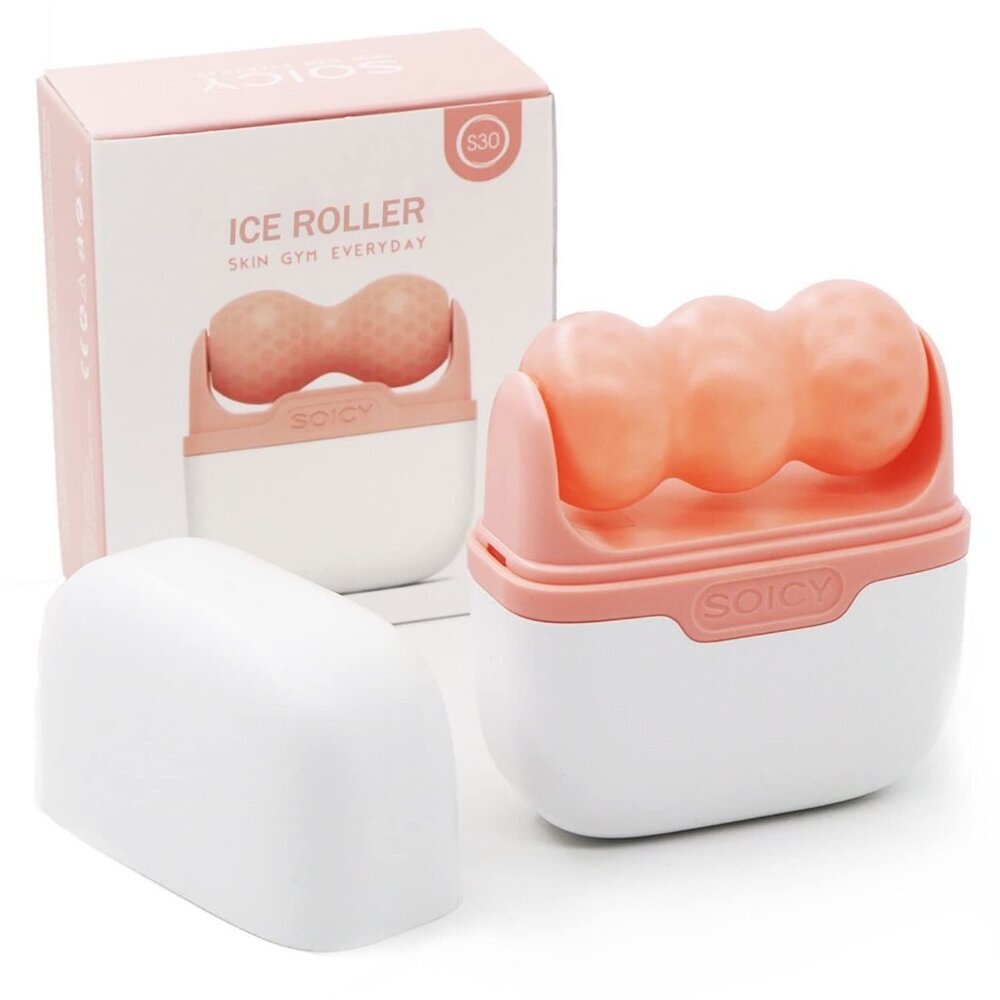 Ice Roller for Face and Eyes - Facial Skin Care Tools with 2 in 1 Face Roller an